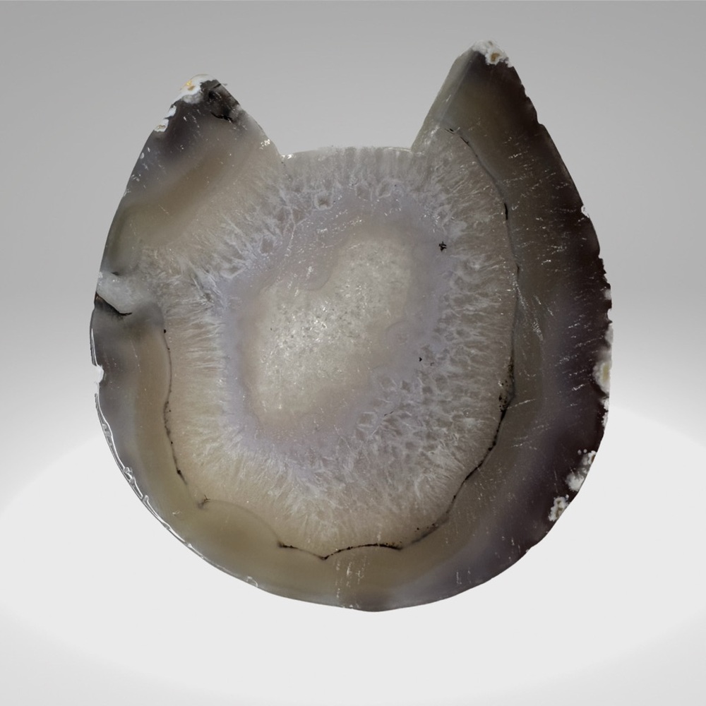 Agate druzy natural stone crystal ( cat head shape) - Picture 7 of 9